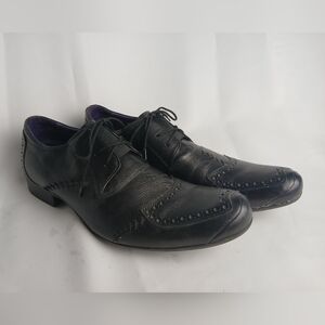 IL DIVO Men Black Leather Formal Shoes Size 11 Made In Italy